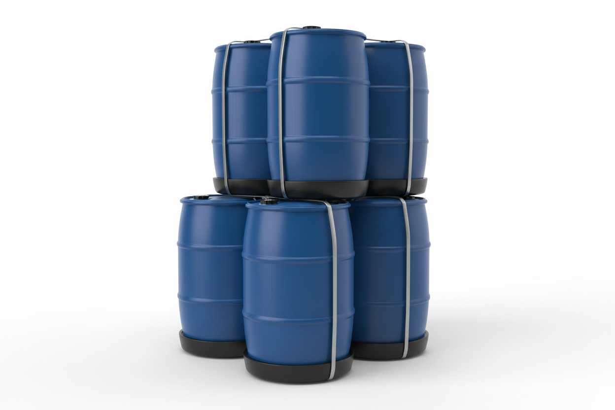 Blue Shipping Barrels in Bundle