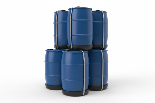 Blue Shipping Barrels in Bundle