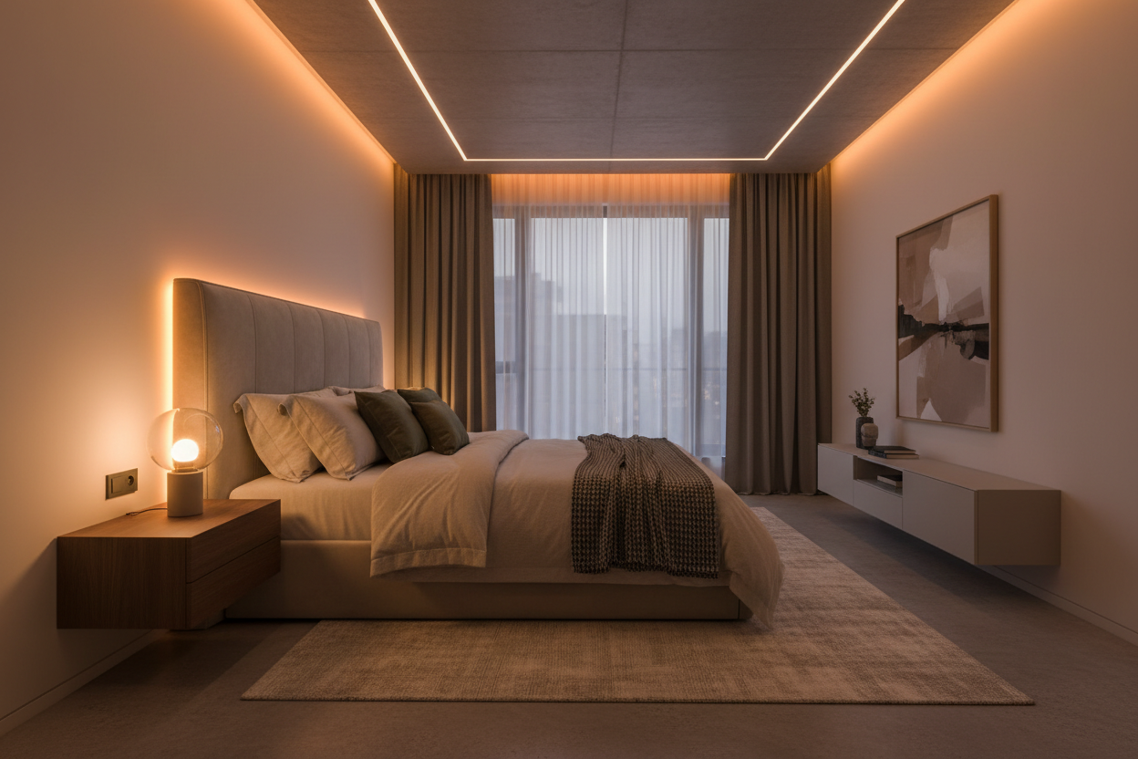 Cozy Room with LED Lighting