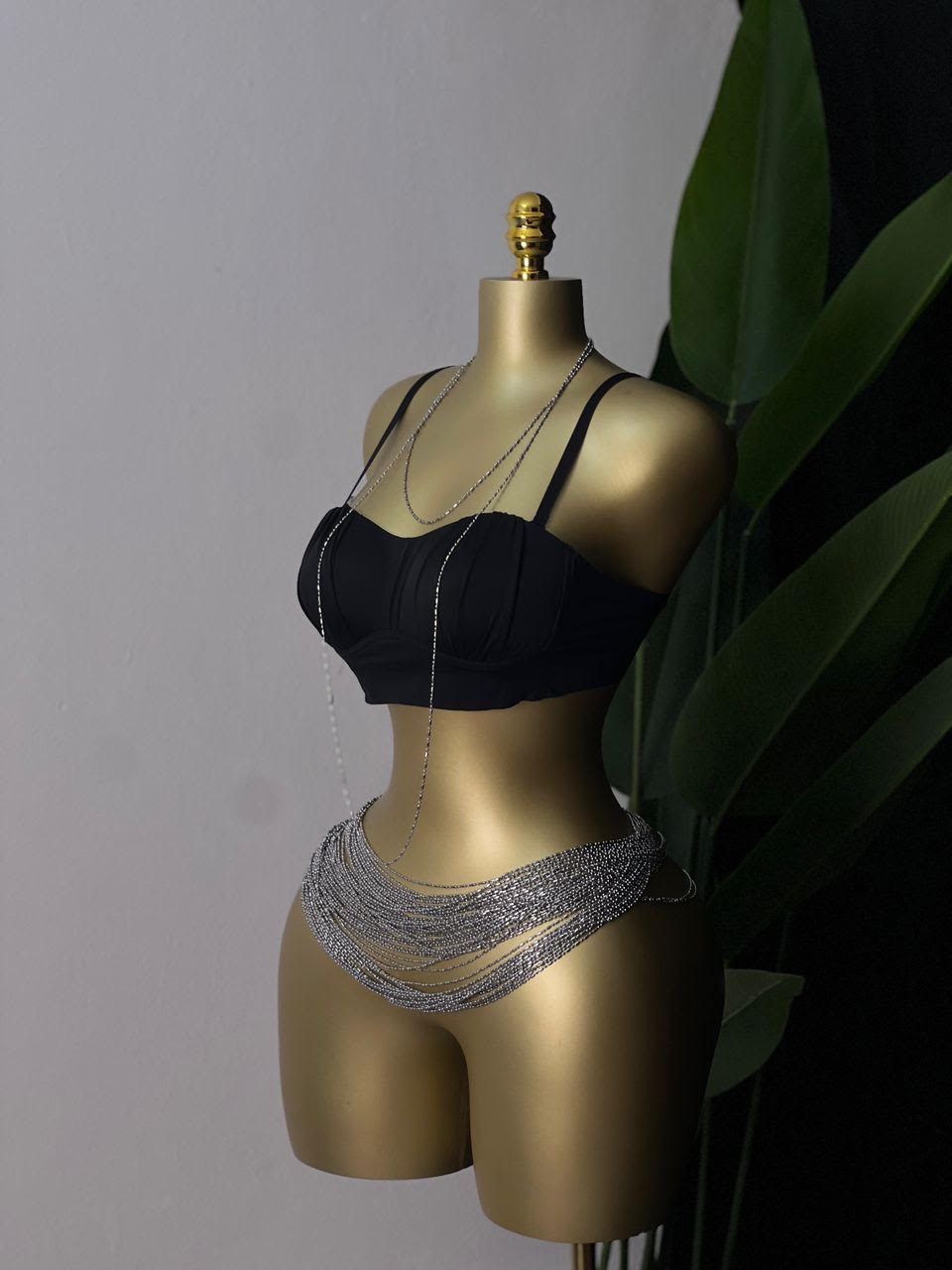Layered Silver Body Chains Set